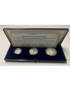 MEXICO 1986 Set of 3 Silver Coins Football Championship (3rd series)