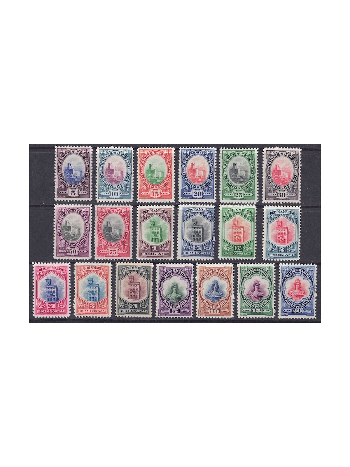 SAN MARINO 1929-35 Soggetti vari 19v MNH**