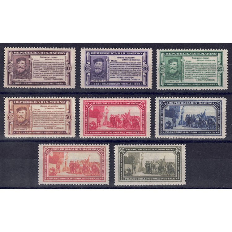 SAN MARINO 1932 Giuseppe Garibaldi 8v MNH** ©