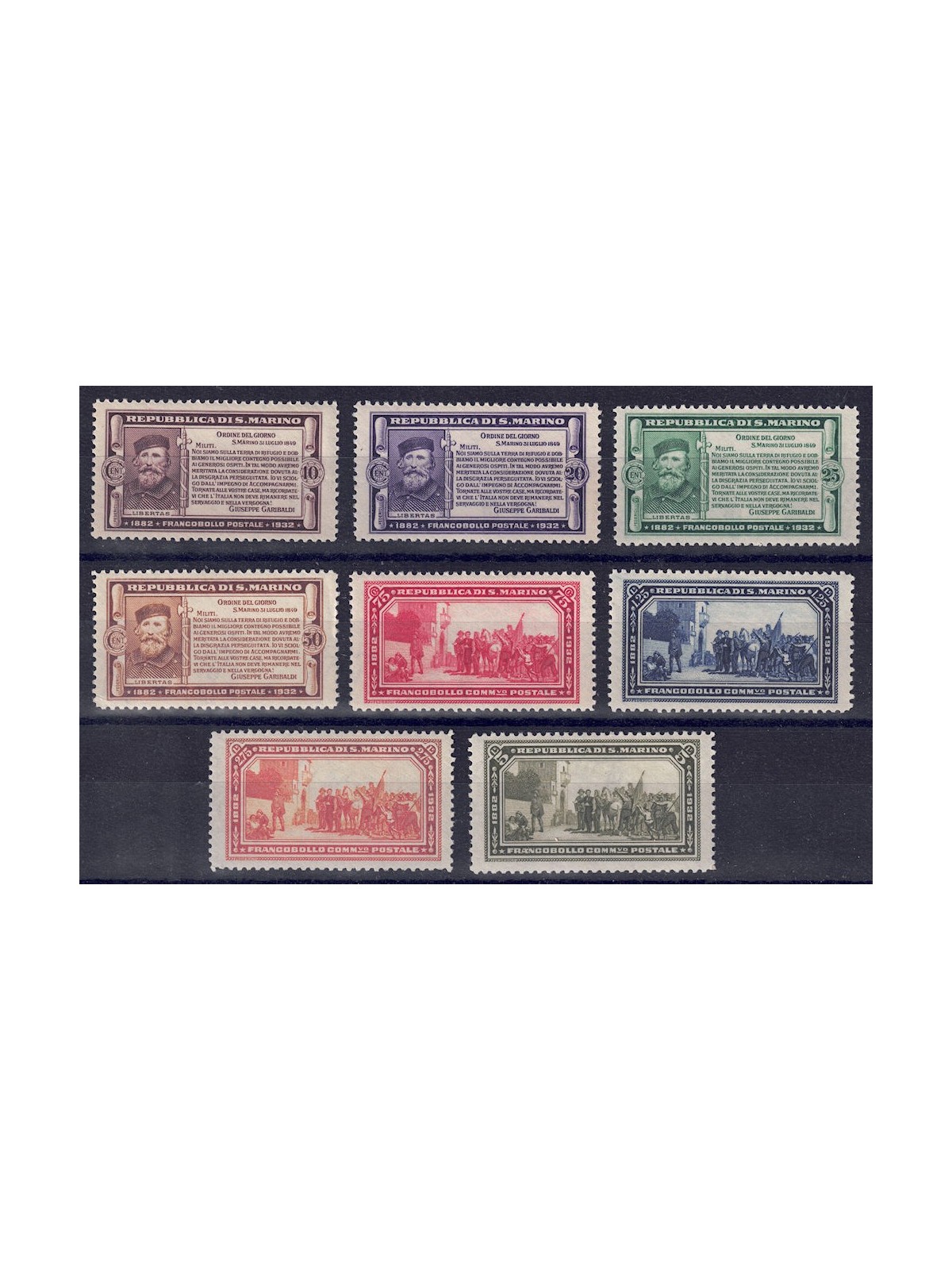 SAN MARINO 1932 Giuseppe Garibaldi 8v MNH** ©