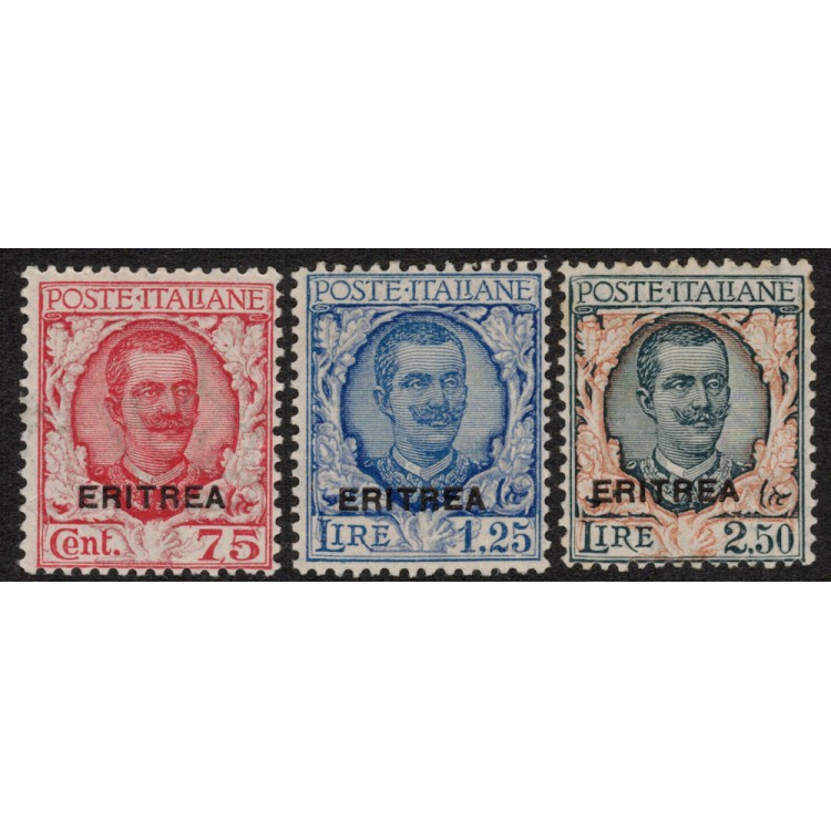 ERITREA 1926 Tipo floreale 3v MNH** ©