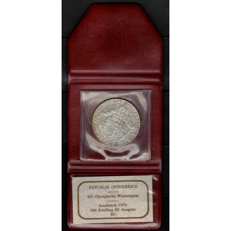 AUSTRIA 1976 Innsbruck Olympics silver coin