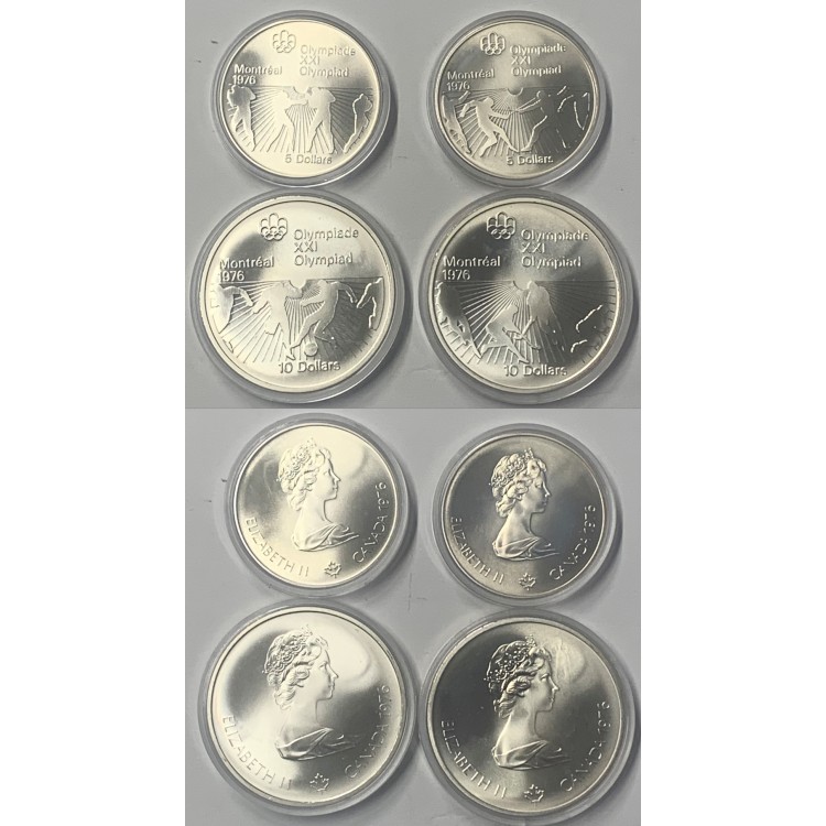 CANADA 1976 Montreal Olympics set of 4 silver coins UNC