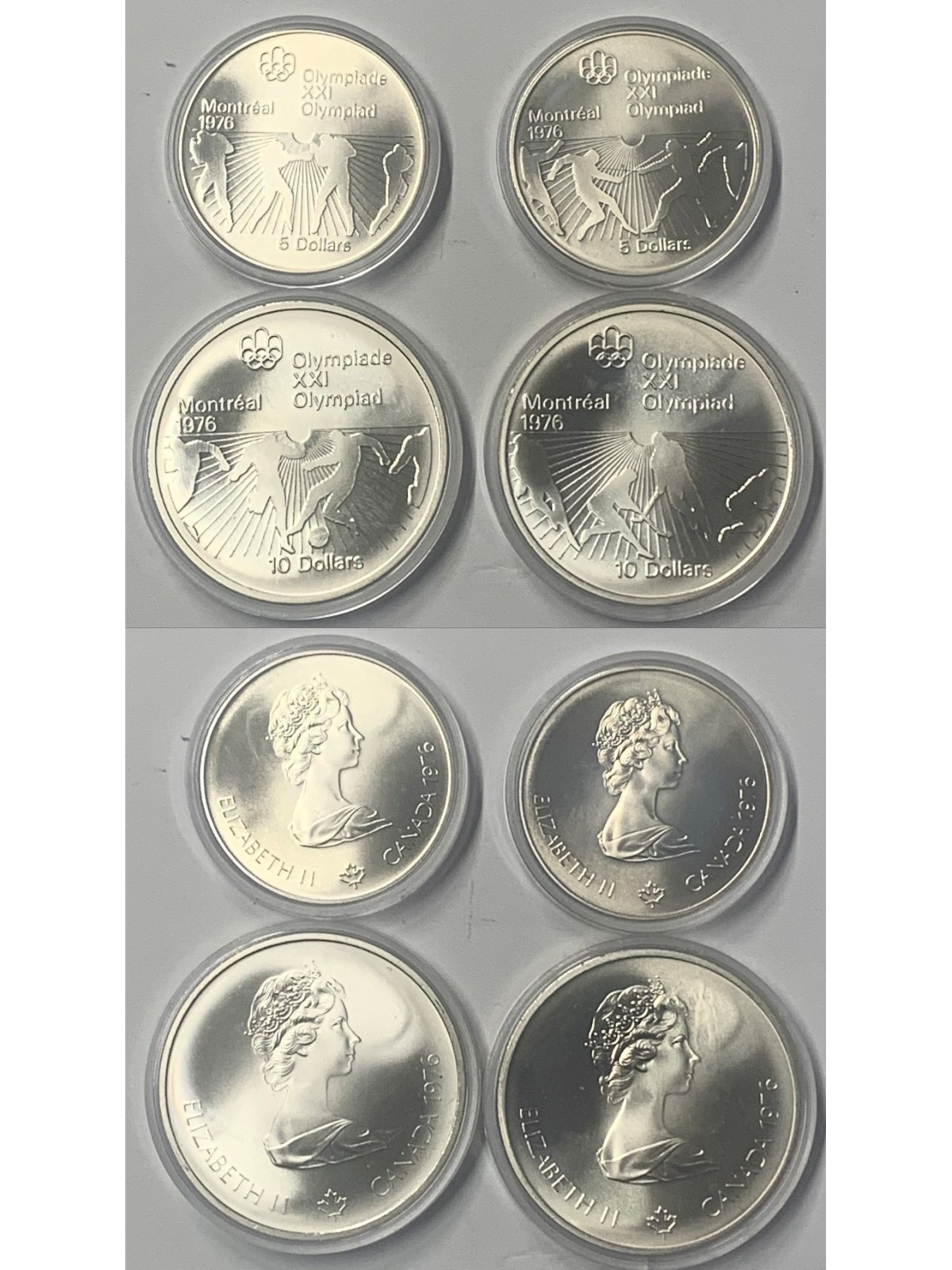 CANADA 1976 Montreal Olympics set of 4 silver coins UNC