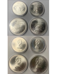 CANADA 1976 XXI Olimpiadi di Montréal set di 4 monete in argento FDC