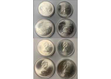 CANADA 1976 XXI Olimpiadi di Montréal set di 4 monete in argento FDC