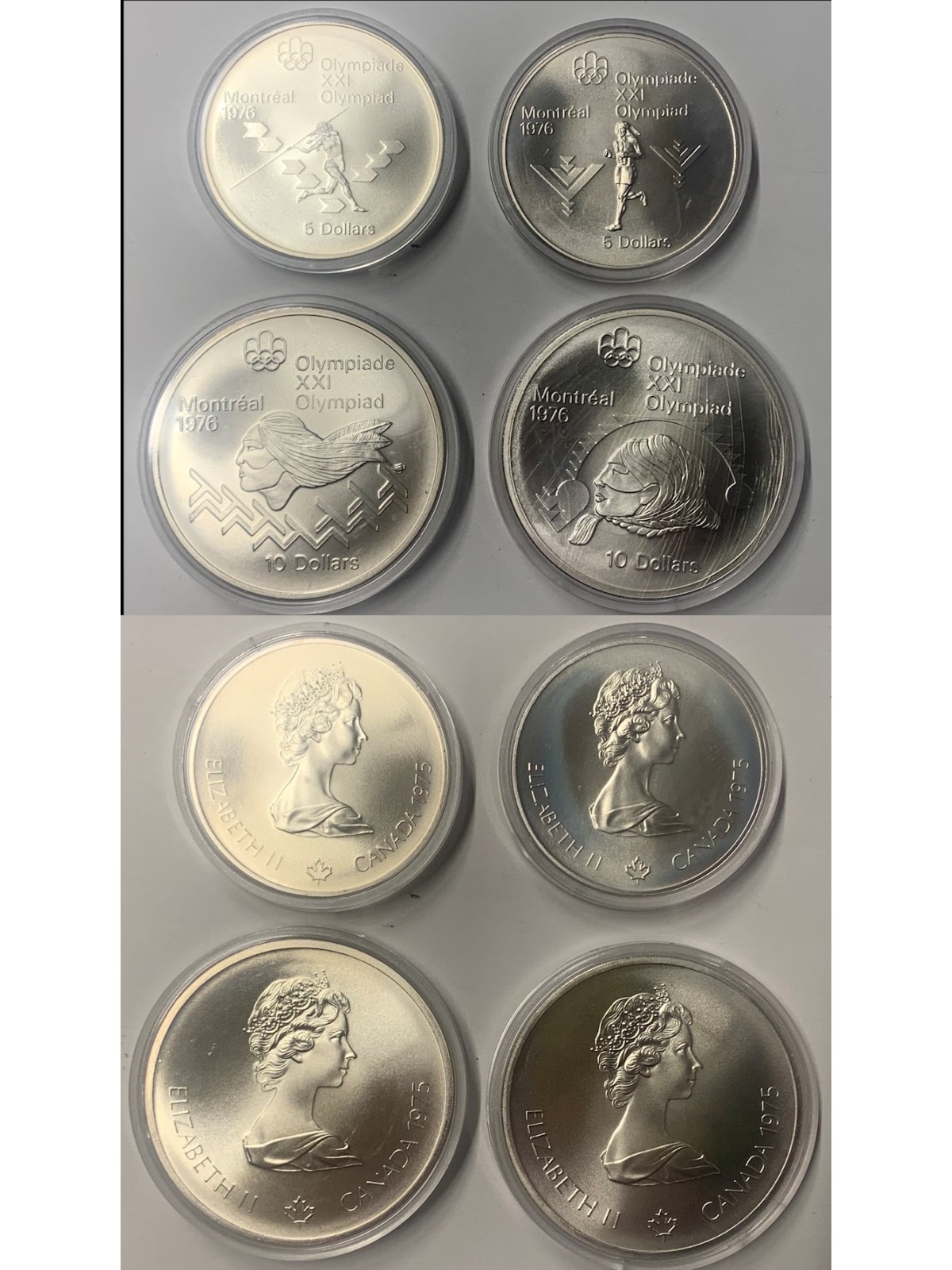 CANADA 1976 XXI Olimpiadi di Montréal set di 4 monete in argento FDC