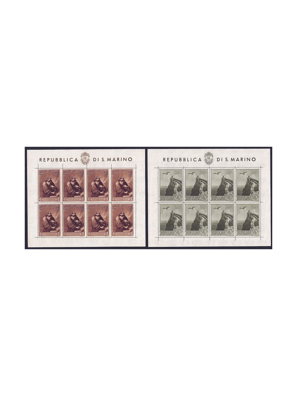 SAN MARINO 1944 Pro Case Popolari 2 s/s MNH** (dif)