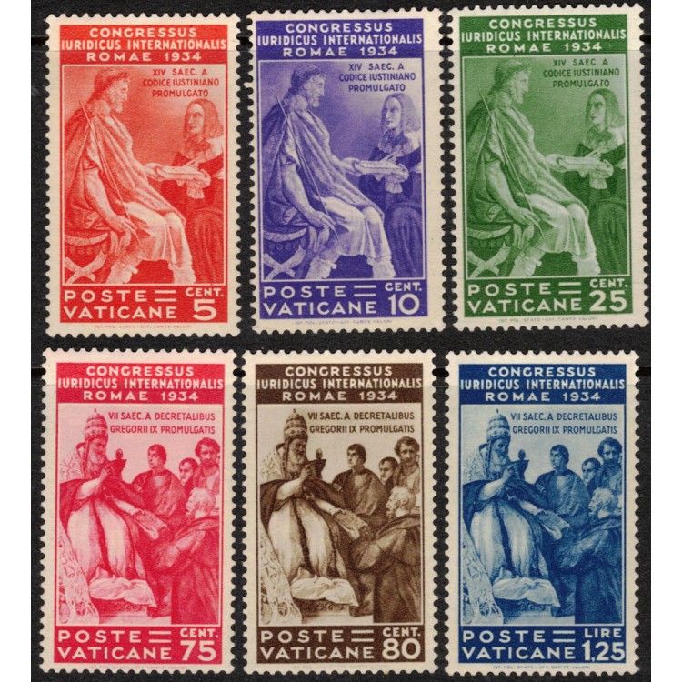 VATICAN 1935 International Legal Congress 6v MH*