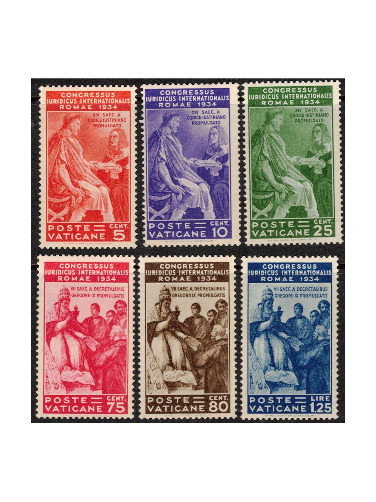 VATICAN 1935 International Legal Congress 6v MH*