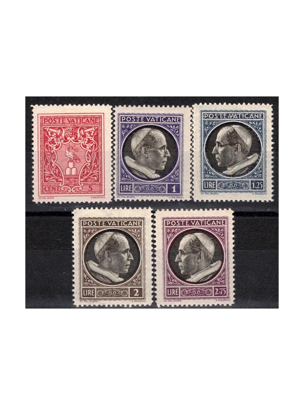 VATICANO 1940 Medaglioncini 5v MNH**