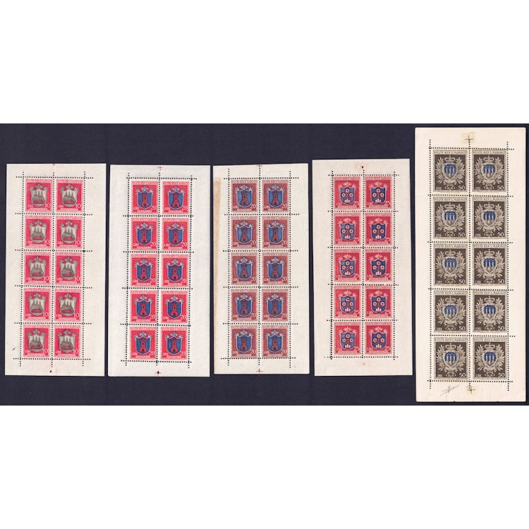 SAN MARINO 1945-46 Coats of Arms of the Castles 5 s/s MNH** ©