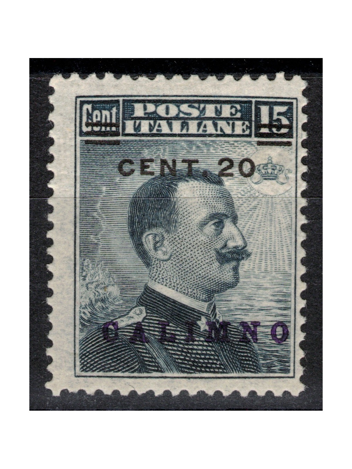 EGEO CALINO 1916 20c on 15c grey black MNH**
