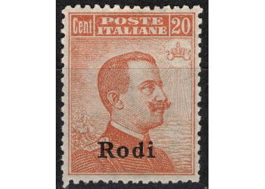AEGEAN RHODES 1918 20c orange watermark crown MNH**