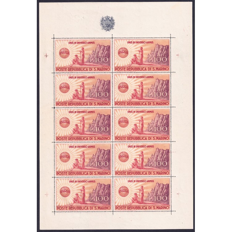 SAN MARINO 1946 Assistance to those damaged by the war, UNRRA s/s MNH** ©