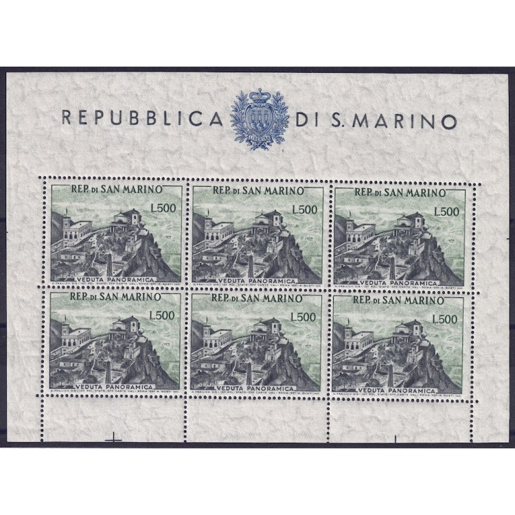 SAN MARINO 1958 View of San Marino s/s MNH**