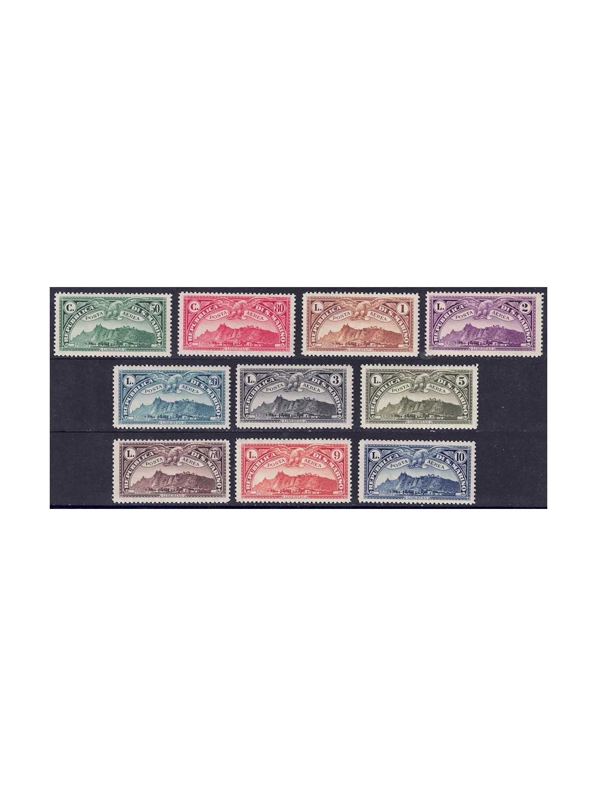 SAN MARINO 1931 Views (airmail) 10v MNH** ©