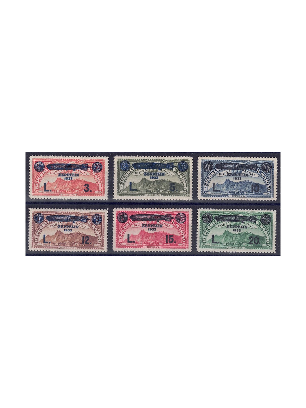 SAN MARINO 1933 Crociera Zeppelin 6v MNH**