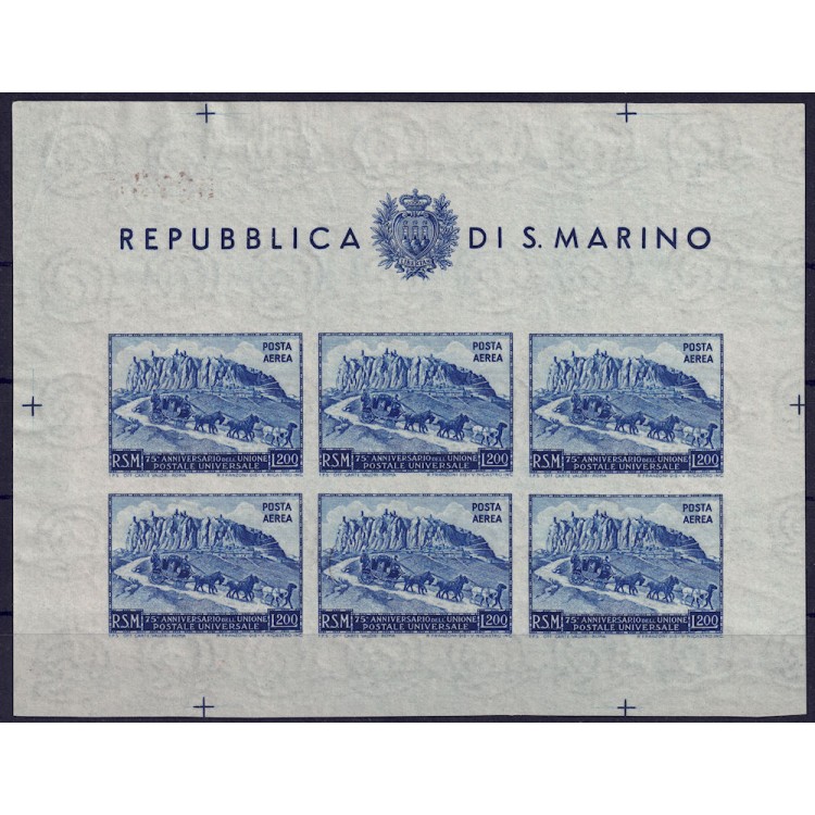 SAN MARINO 1951 Anniversary UPU (airmail) £200 s/s nd MNH**
