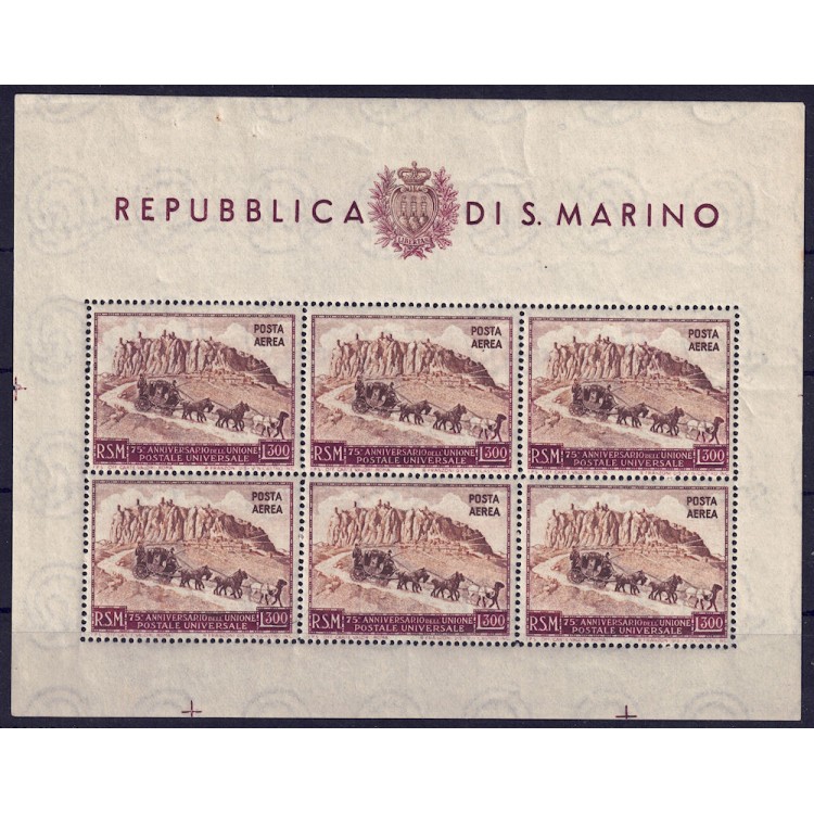 SAN MARINO 1951 Anniversario UPU (posta aerea) £ 300 BF MNH**