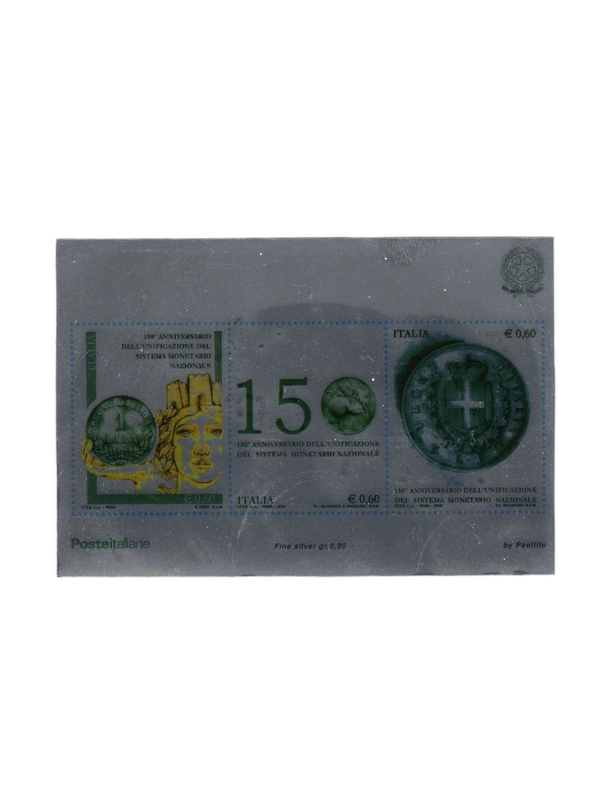 ITALIA 2012 Anniversario della Lira BF MNH**