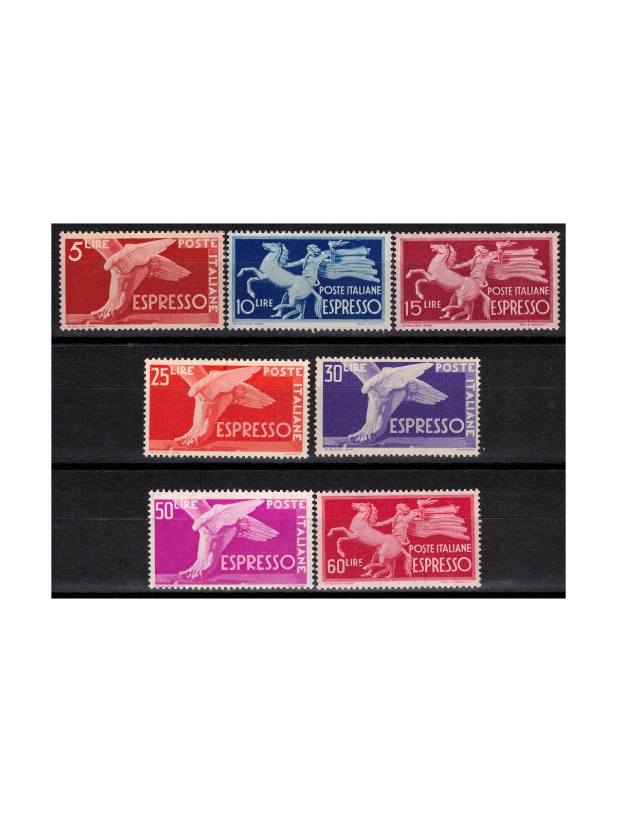 ITALIA 1946-51 Democratica, espressi 7v MH*