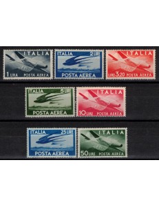 ITALY 1946-48 Democratic (airmail) 7v MH*