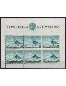 SAN MARINO 1953 Sport, skier s/s MNH** ©