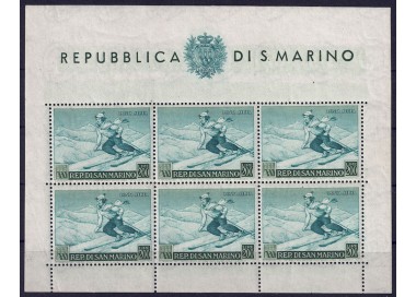 SAN MARINO 1953 Sport, sciatrice BF MNH** ©