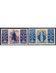 ITALIA 1948 Santa Caterina (posta aerea) 2v MH*
