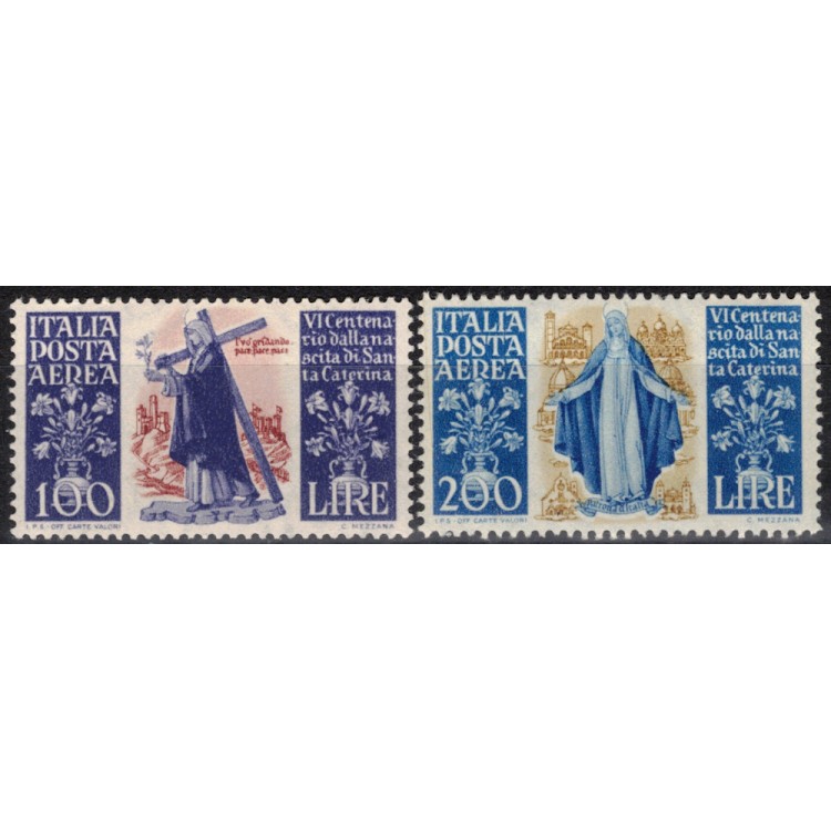 ITALY 1948 Santa Caterina (airmail) 2v MH*