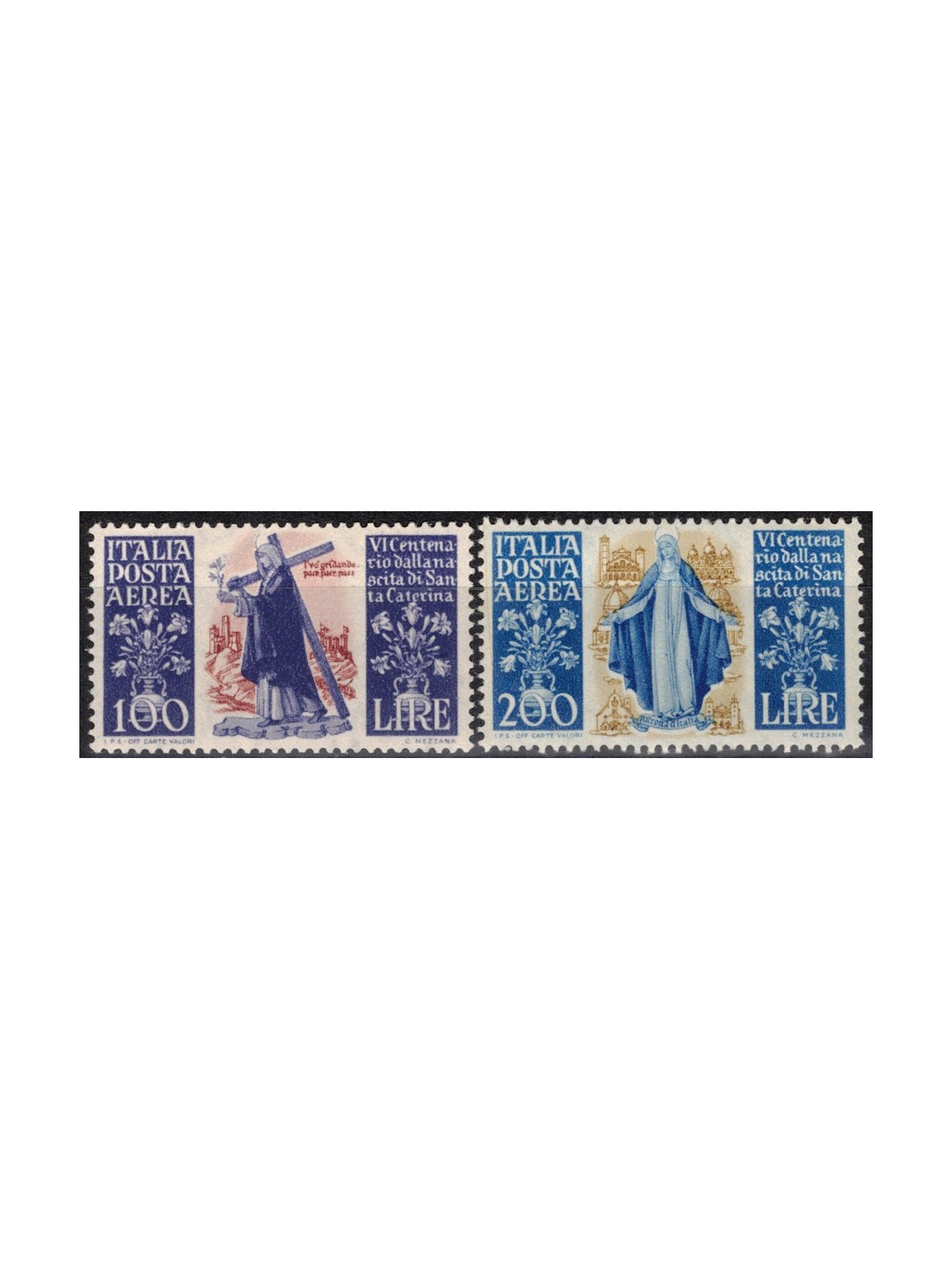 ITALY 1948 Santa Caterina (airmail) 2v MH*