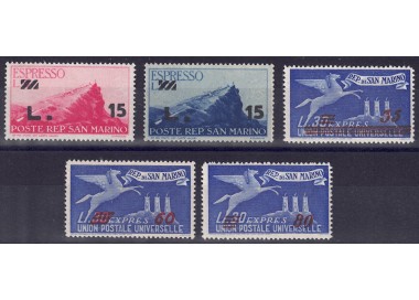SAN MARINO 1947-48 Express overprinted 5v MNH**