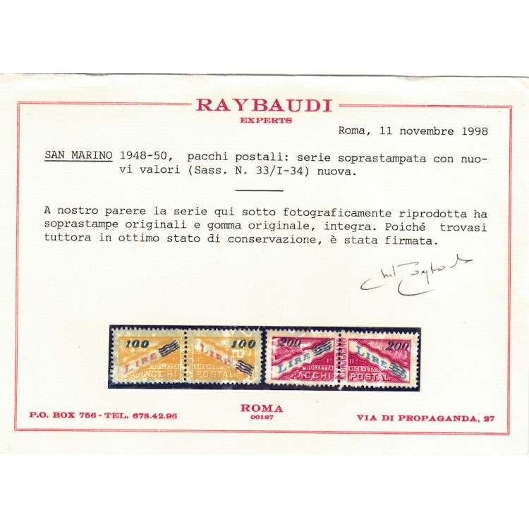 SAN MARINO 1948-50 Pacchi postali 2v MNH** ©