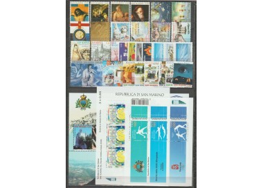 SAN MARINO 2008 Annata completa 33v + 3 BF MNH**