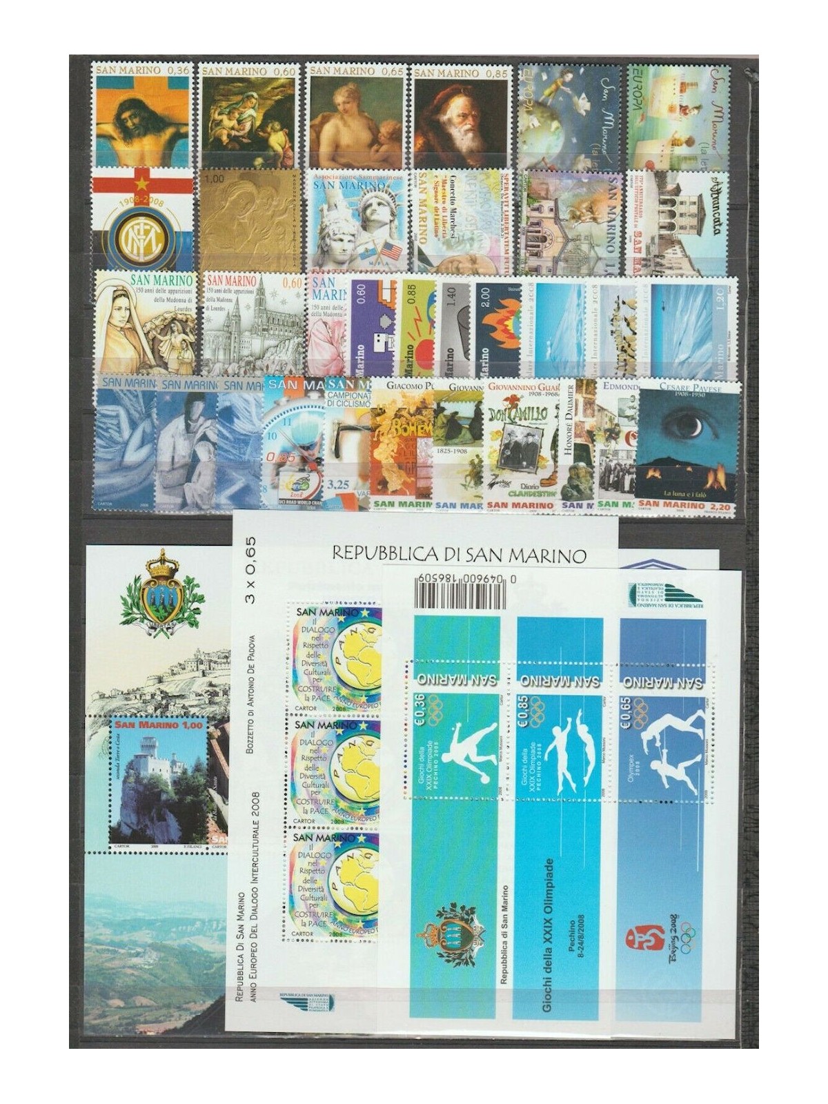SAN MARINO 2008 Annata completa 33v + 3 BF MNH**