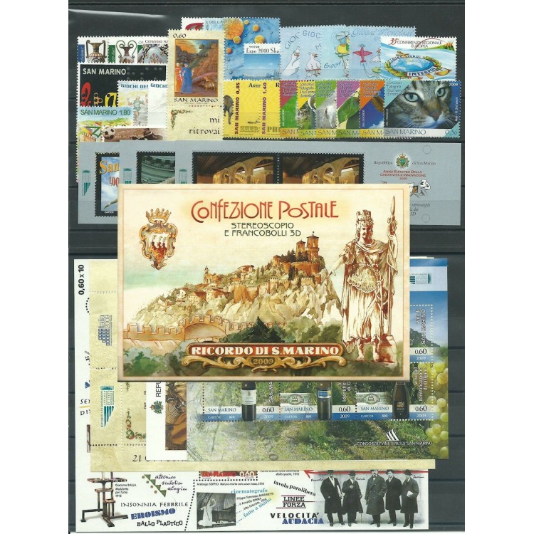 SAN MARINO 2009 Annata completa 28v + 7 BF MNH**