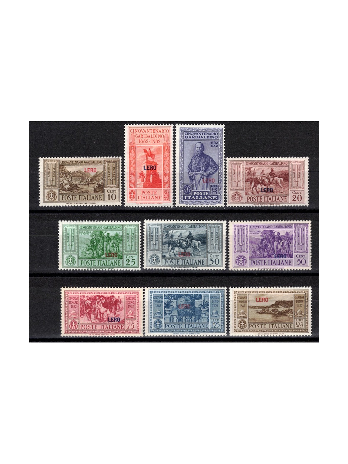 AEGEAN LERO 1932 Giuseppe Garibaldi 10v MNH**