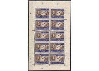 SAN MARINO 1947 Centenario francobollo Usa BF MNH** ©