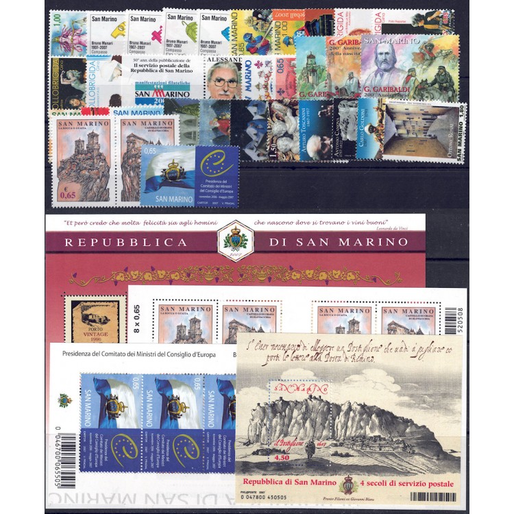 SAN MARINO 2007 Complete Year 32v + 4 s/s MNH**