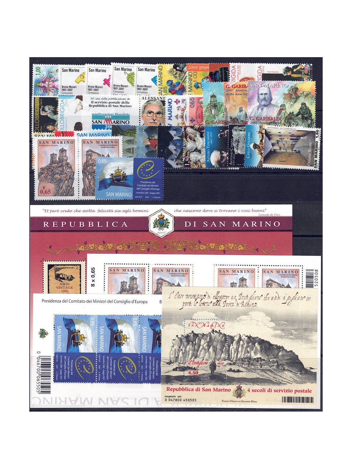 SAN MARINO 2007 Complete Year 32v + 4 s/s MNH**