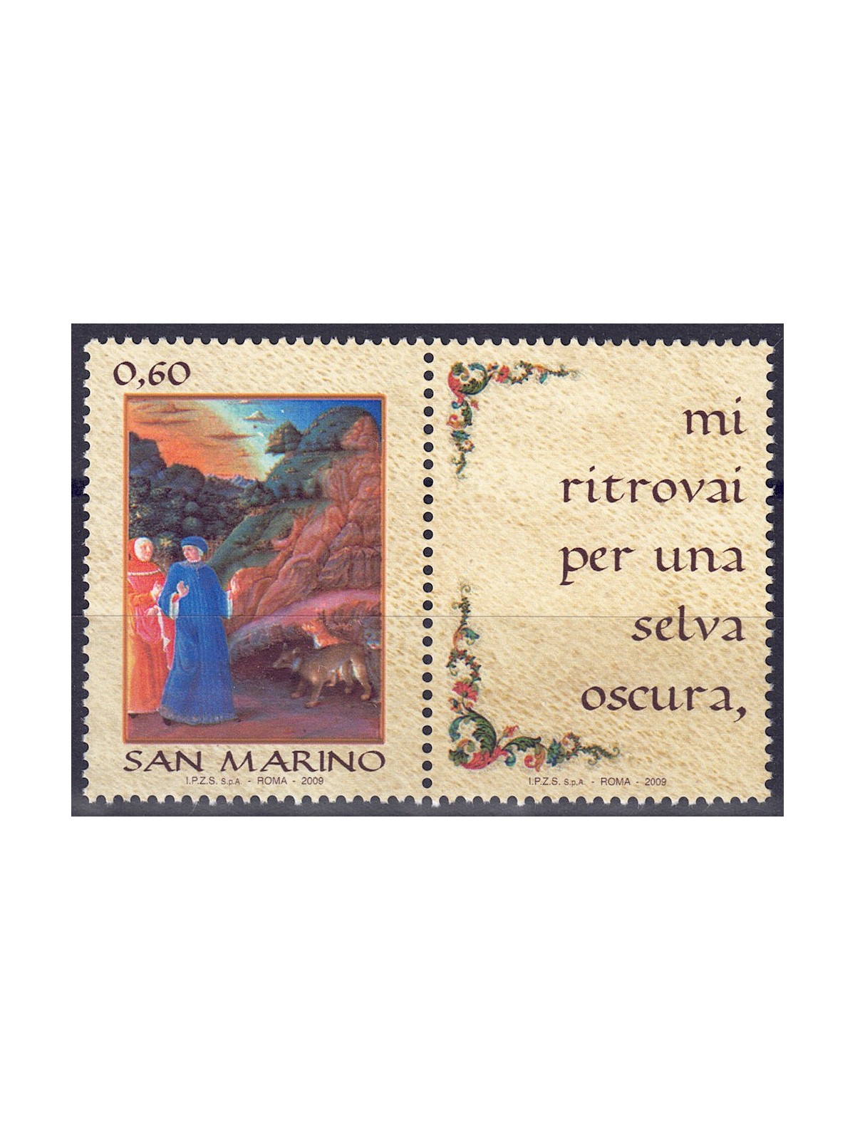 SAN MARINO 2009 Italian Language Day (horiz.) MNH**