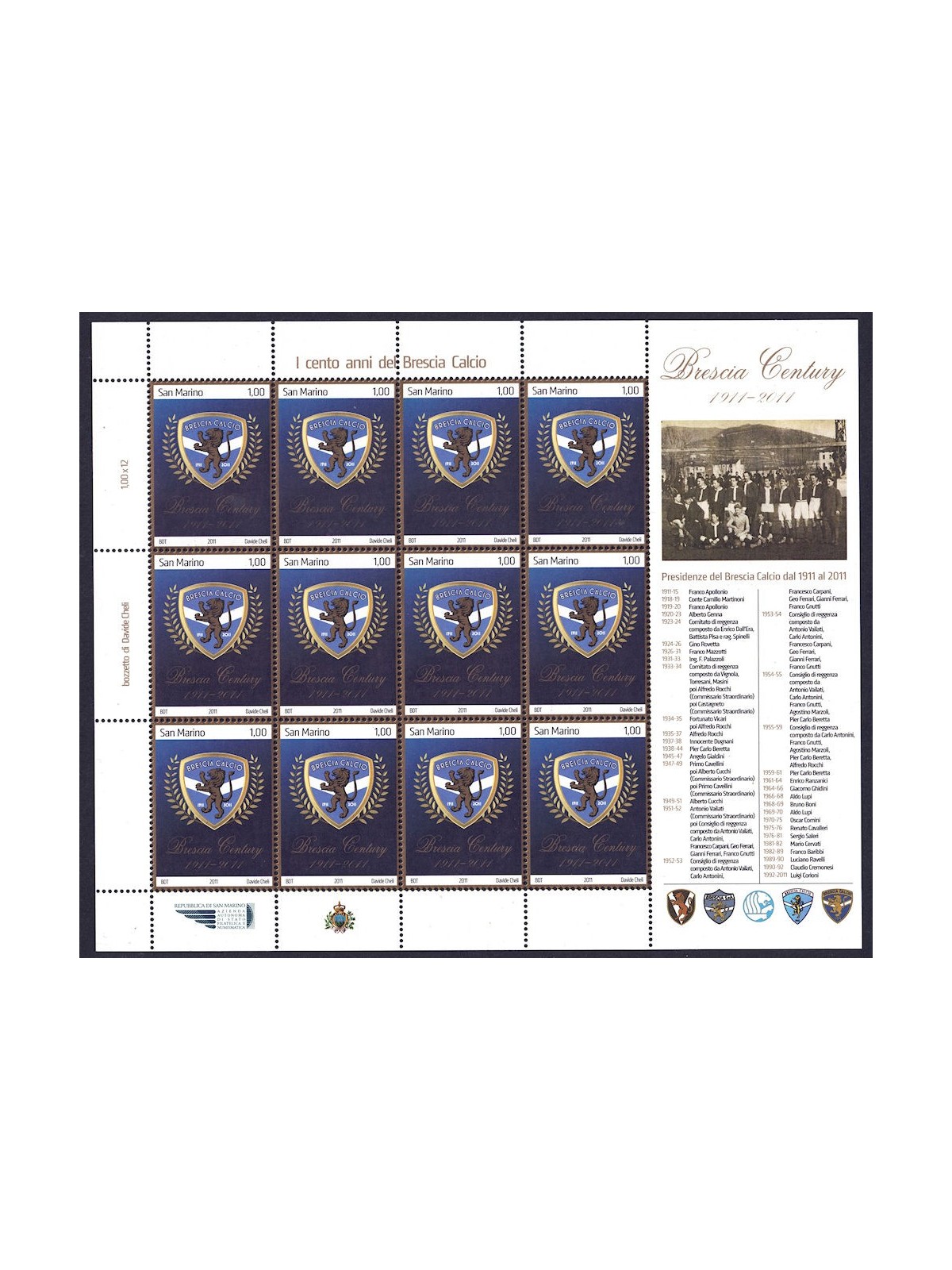 SAN MARINO 2011 Brescia calcio MF MNH**