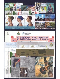 SAN MARINO 2012 Annata completa 19v + 8 BF MNH**