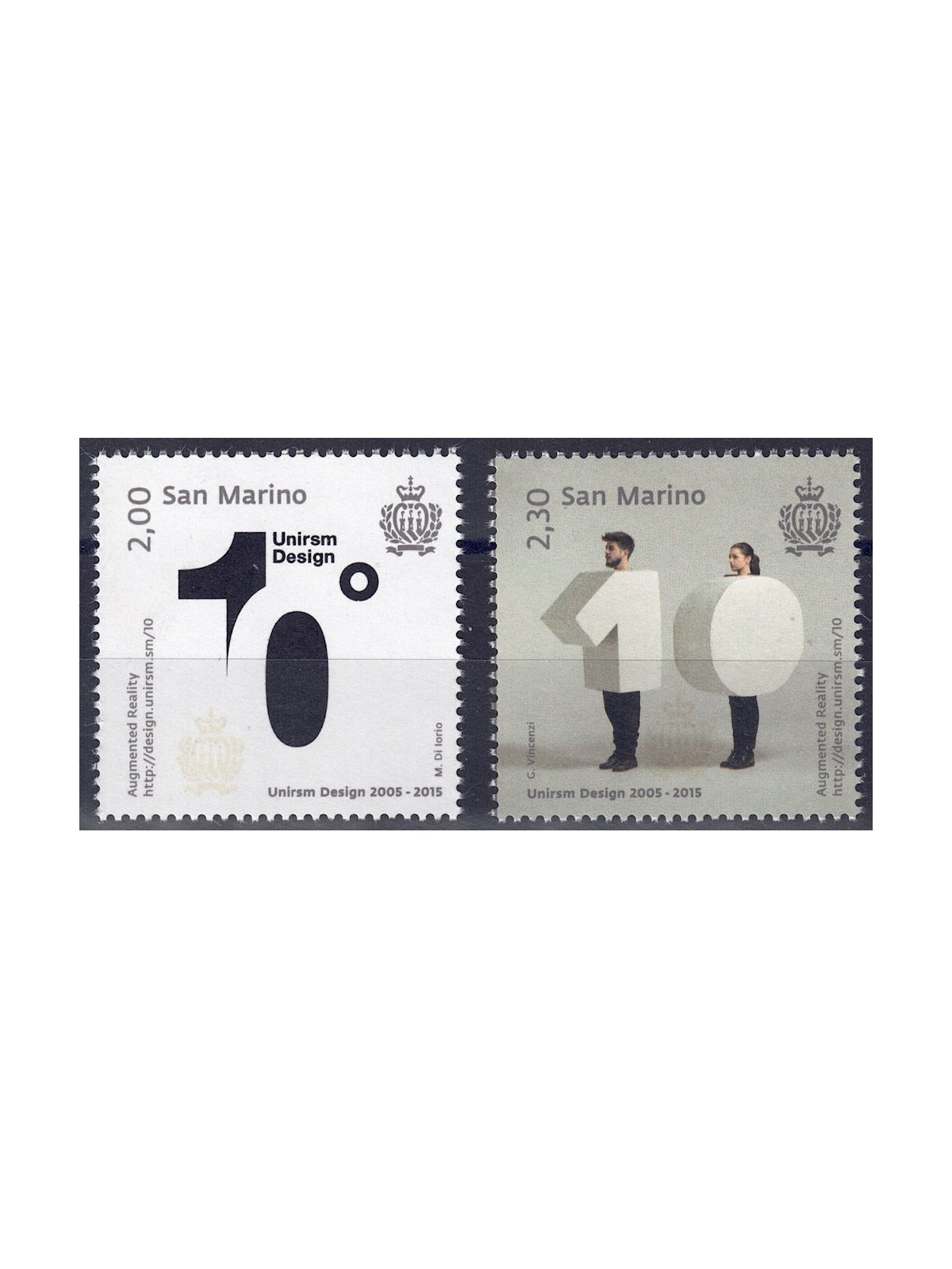 SAN MARINO 2015 Corso di laurea in design 2v MNH**