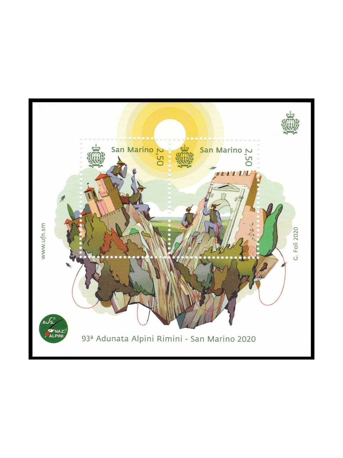 SAN MARINO 2020 Adunata degli alpini BF MNH**