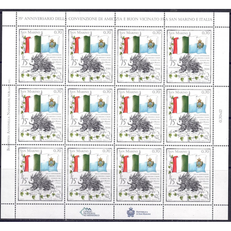 SAN MARINO 2014 Convenzione con Italia MF MNH**