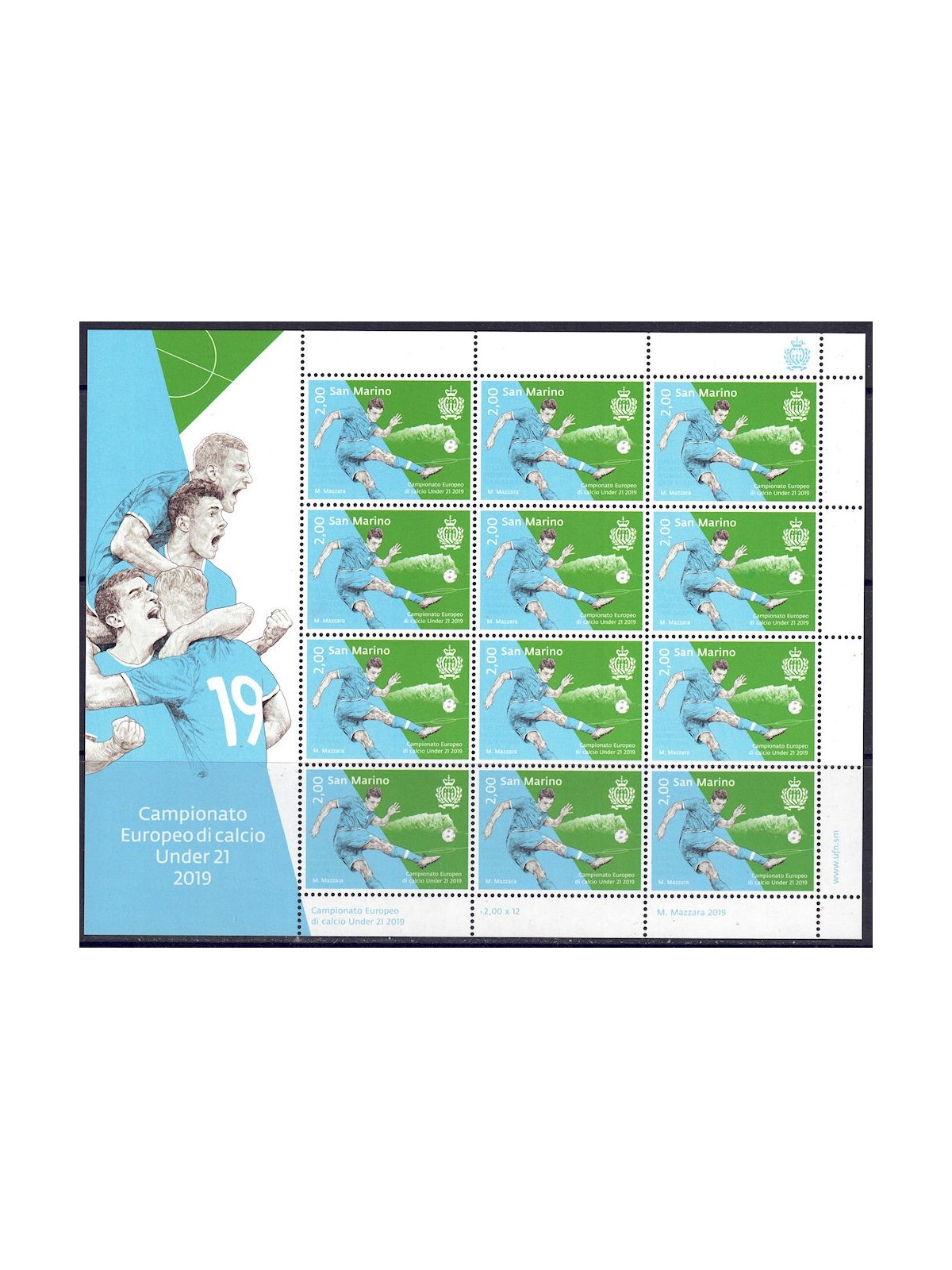 SAN MARINO 2019 European Under 21 Championship m/s MNH**