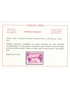 ITALIA 1961 Gronchi rosa (ottima centratura) MNH** ©
