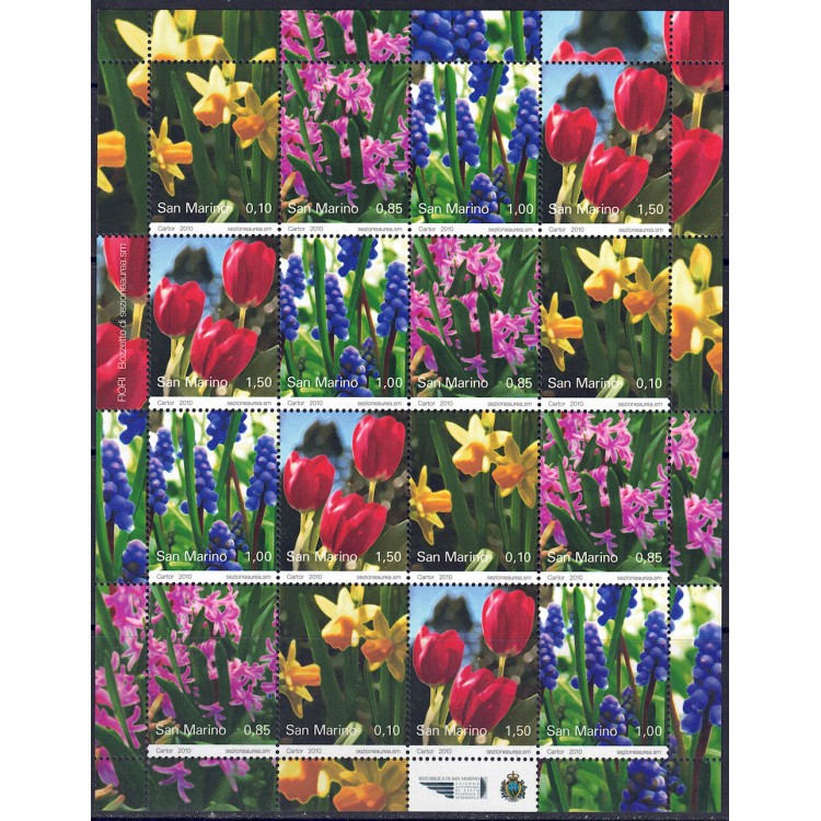 SAN MARINO 2010 Flowers m/s MNH**